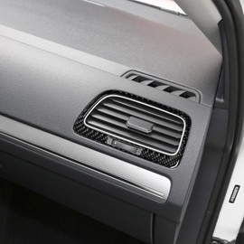 Bilisin Compatible with Car Passenger Air Conditioner Vent Cover Carbon Fiber Panel Trim Cover Interior Accessories for Volkswagen VW Golf 7 2014 2015 2016 2017 2018 2019 2020 Black