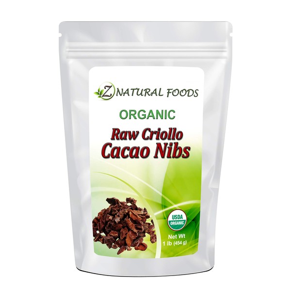  Premium Raw Organic Cacao Nibs - Superior In Flavor & Aroma - Unsweetened Criollo Cacao - Perfect for Baking, Brewing, Tea, Smoothies, & Snacks - 100% Pure, Vegan, Non GMO, Gluten Free, Kosher - 1 lb