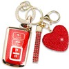 Simocky Key Fob Cover with Heart Keychain, Girly Car Key