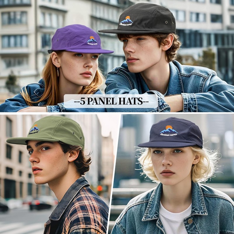 Clakllie Quick Dry 5 Panel Cap Quick-Drying Baseball Cap for