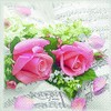 Invitalafete Servietten, Watte, 3-lagig, 33 x 33 cm, Rosenmotiv, 20