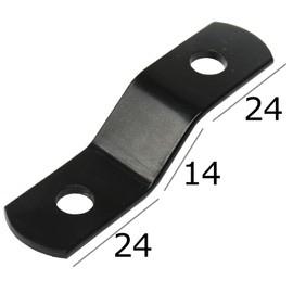Reinforcing Metal Fittings, Black No.67, Obtuse Angle Z Shape, 2.4 x 0.5 inches (62 x 12 mm) (Set of 2)