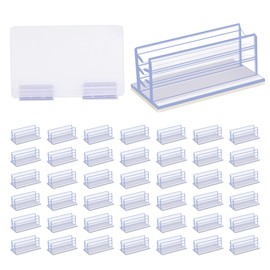 YHNTGB 100 PCS Self Adhesive Sneeze Guard Holder Acrylic Panels Bracket Glass Sign Stands for Fastening and Lining up Plexiglass Board Tags Cards Receipts Photos