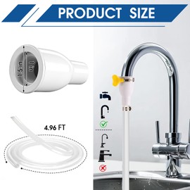 4.9FT Faucet Hose Attachment for Sink & Large Humidifiers,with Adjustable Faucet Connector,Hose Clamp & Adjustment Ring,Portable Water Fill Accessories for Sink,Bucket,Outdoor Clean