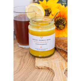 Local Honey Man Turmeric Infused Honey - Natural, Unprocessed Honey - 100% Pure Honey - Single Origin British/UK Honey - Unheated & Unfiltered Glass Jar 340g