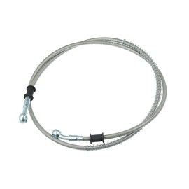 REPAIROCK 140cm 55.12" 10mm Motorcycle Braided Brake Clutch Oil Hoses Line Pipe Clutch Throttle Gas Line Fuel Pipe Silver Tone for ATV for Dirt Bike Auto Replacement Parts
