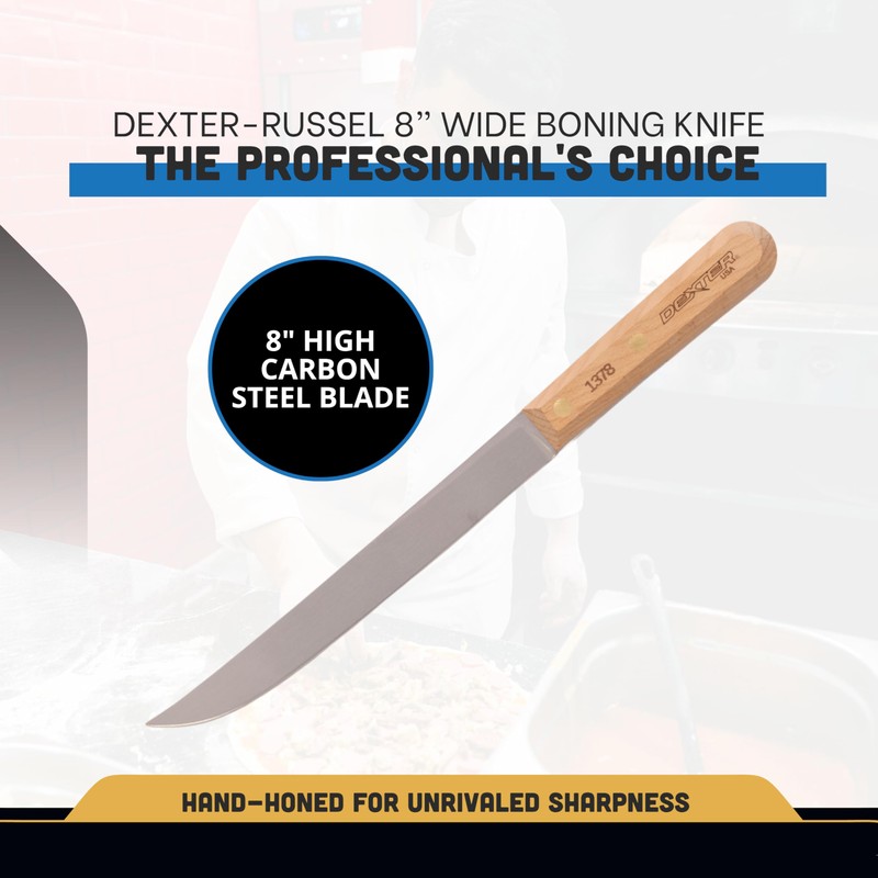 Dexter-Russel 8” Wide Boning Knife – 1378, High-Carbon Steel Blade