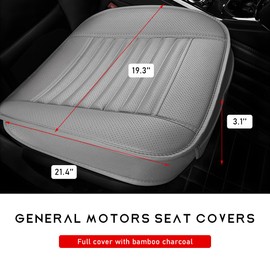 DXNQ Car Seat Cover, Bamboo Charcoal Leather Edge Wrapping Car Front Bottom Seat Covers, Anti-Slip Full Wrap Seat Cushion Covers for Car SUV Truck and Van, Car Accessories(Gray)
