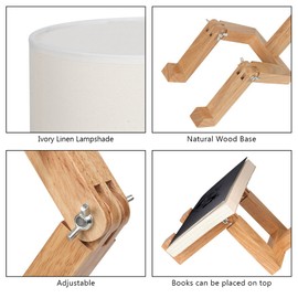 HAITRAL Cute Desk Lamp - Creative Table Lamp With Wood Base Changeable Shape Desk Lamp for Bedroom, Study, Office, Kids Room