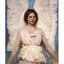 WONDERFULITEMS Beautiful Angel Girl American Painting By Abbott Handerson Thayer 16" x 20" Image Size Art Repro on Matte Paper