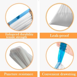 MAGO FAMILY MAGIC Trash Bags, Super Strong Tall Kitchen Drawstring Garbage Bags 13 Gallon, White Trash Bag for Kitchen & Household Waste, Tear-Free Design, Orange Scent, 60 Count (Pack of 1)