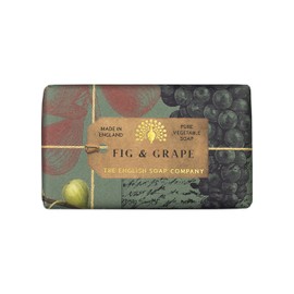 The English Soap Company Anniversary Wrapped Soap Bar, Fig Scented Shea Butter Soap, Moisturising Soap Bar for Body, Fig and Grape Scent 0.42 lbs