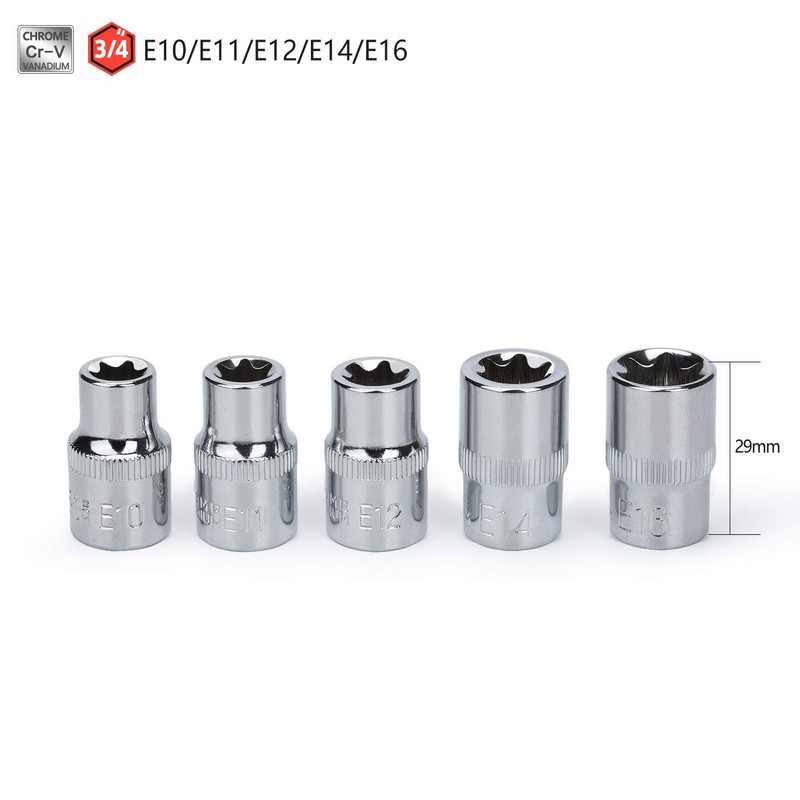 oumuik 14 Piece E Star Torx Socket Set E4-E24 on