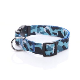 TAIDA Dog Collar, Nylon Camouflage Adjustable Collar, 1 Inch Wide, for Large Medium Dog (Blue)