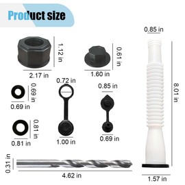 LAINLOY Gas Can Spout Replacement Kit, Flexible Pour Nozzle, Compatible with Most 1/2/5/10 Gal Oil Cans (White/Red)