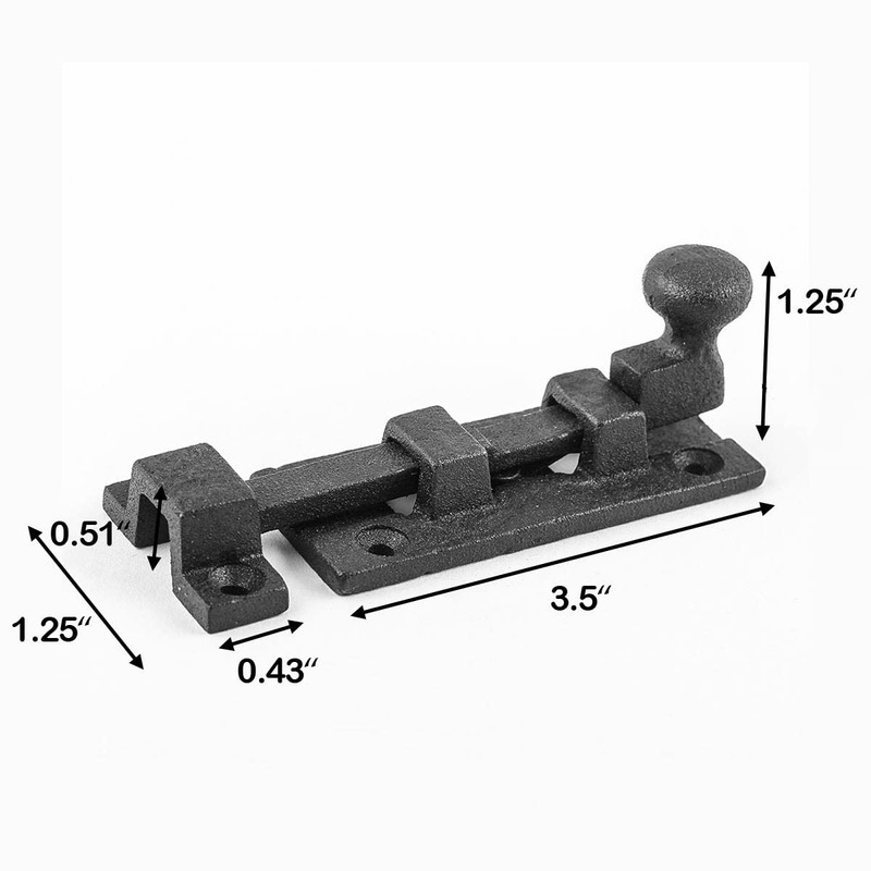 Renovators Supply Manufacturing Slide Bolt Latch 3.5 in. Black Wrought