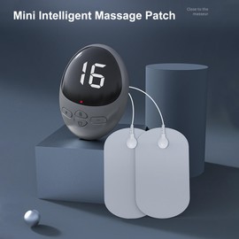 Electric Muscle Stimulation Mini Massage Patch Shoulder & Neck Pulse Therapy Portable Electric Neck Massager Blue
