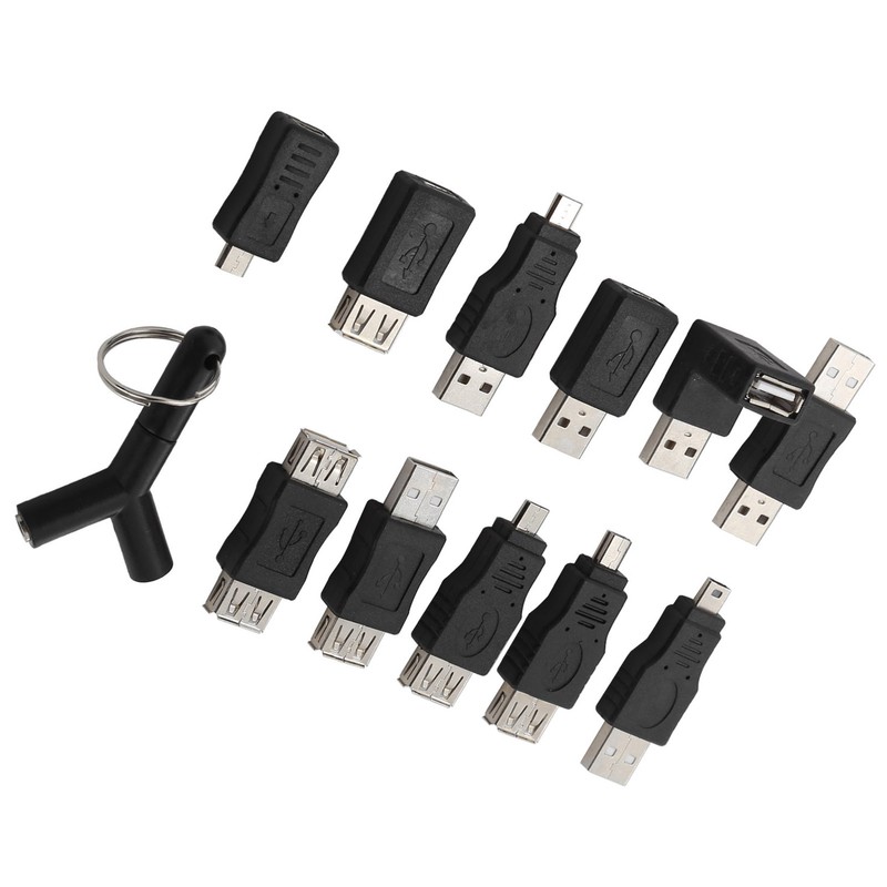 12Pcs USB2.0 Adapter 3.5mm 2 in 1 Audio Adapter Converter