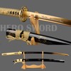 Handmade Gold Blade Japanese Samurai Sword Hand Etching engrave Gold