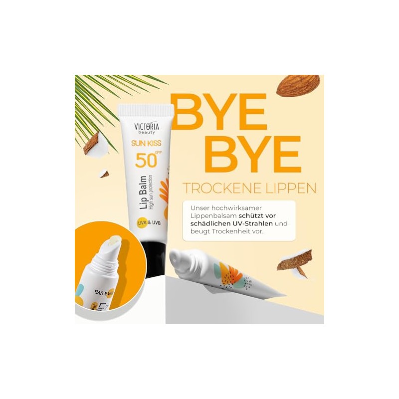 Victoria Beauty Lip Balm, Sun Protection Lips SPF 50, Lip