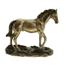 Veronese 708-6066 Horse Standing in Meadow 14 cm Gaul Stallion Figurine