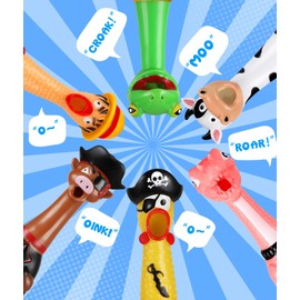 Swooflia Giant Rubber Chicken That Squeak - Screaming Chicken Squeaky Toy, Plastic Squawking Prank for Adults Men Women, 12" Large Cow & Frog Gag Gifts Party Supplies (2-Pack) (Not Suitable for Dog)