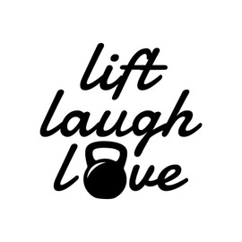 Bargain Max Decals Lift Laugh Love Decal Notebook Car Laptop 5.5" (Black)