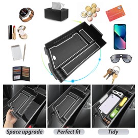 SKTU for 2024 2025 Hyundai Sonata Center Console Organizer 2024 2025 Hyundai Sonata Console Tray Armrest Secondary Storage Box Hyundai Sonata 2024 2025 Accessories with Coin Holder (White)