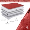 TIEHESYT Martha Red Car Seat Covers Front Pair, Breathable Leather