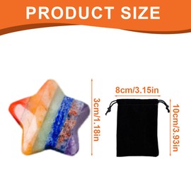 XPEX Gemstones for children five-pointed star gemstones healing stones minerals stones lucky stones chakra crystals stones crystal worry stones packaging in velvet bags