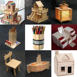 CCINEE 100 Wooden Sticks Long 5.9 x Width 0.7 inches (150 mm) x Width 0.7 inches (17 mm), New Usage, For Creating Various Arts and Crafts (Wood)