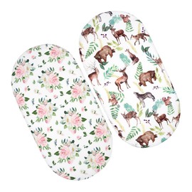 Kisangel 2 pcs Stretchy Bassinet Mattress Removable Cradle Mattress Cover Comfortable and Breathable Design for Newborns Easy to Change and Wash Fits Standard Cribs and Bassinets