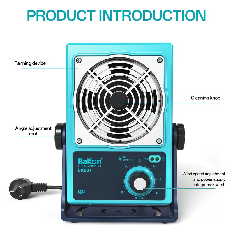 BK001 Ion Blower, Eliminate Static Electricity, Positive and Negative Charge