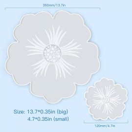 generic 6 Molde De Silicona Grande Para Bandeja De Resina Forma Flor