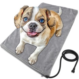 Texsens Pet Heating Pad for Cats and Dogs - Heated Cat Bed with Chew Resistant Cord and Removable Soft Cover - 23.6 x 11.8 Inches - 28 Watts - Fits Outdoor Cat House