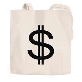 Moonworks® Jute Bag Dollar Sign Panzerknacker Money Bag Carnival Fancy Dress Natural 2 Long Handles