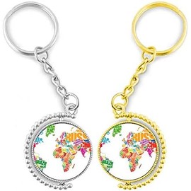 Mutlicolor - Llavero giratorio con diseño de mapa del mundo