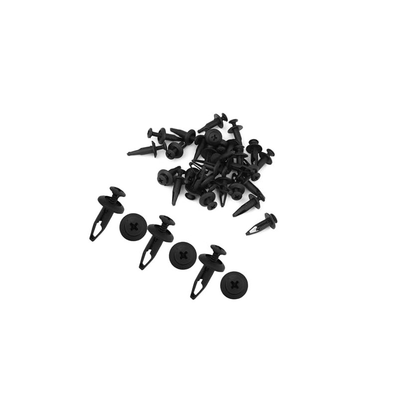VekAuto 30 Pcs 6.3mm Retainer Clips Plastic Rivets Mud Flaps