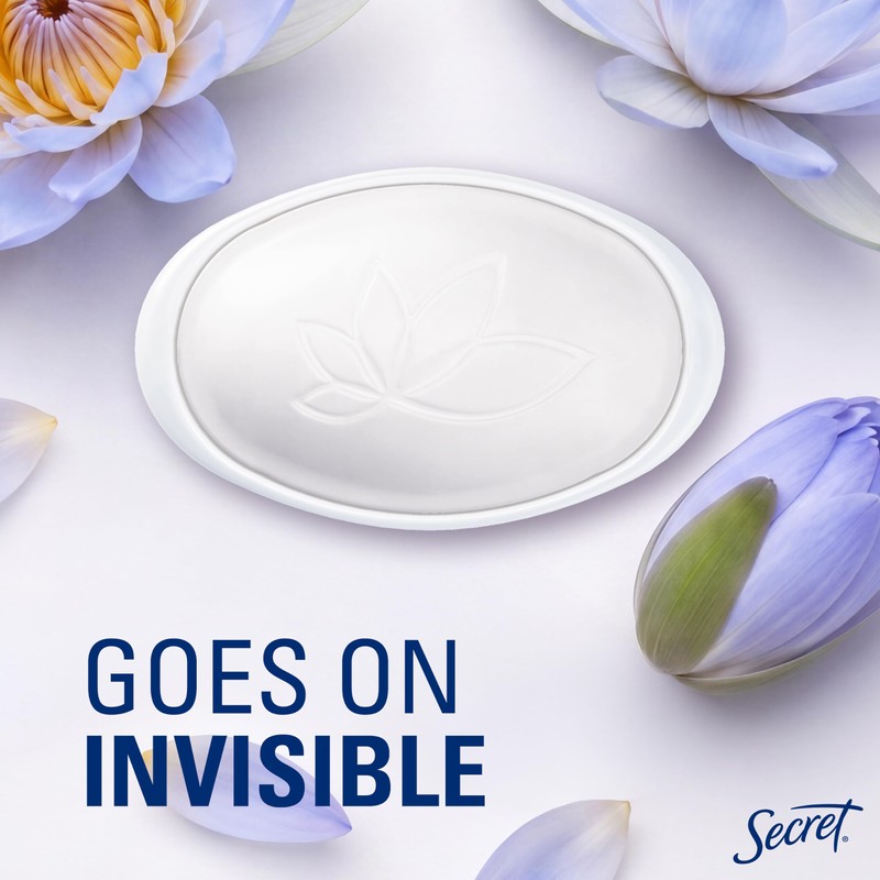 Secret Invisible Solid Antiperspirant and Deodorant, Waterlily Scent, 2.6 oz