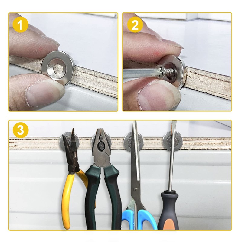 MIN CI 8 Pack Neodymium Magnet, 18x3mm Strong Magnets Hole