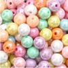 Fiozroor 100 Pcs 10mm Iridescent Colorful Pearl Craft Beads