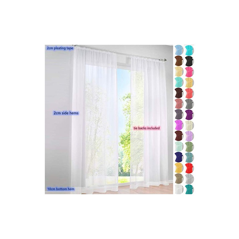 Megachest gathering tape voile curtain(champagne, W 56" x L 90"