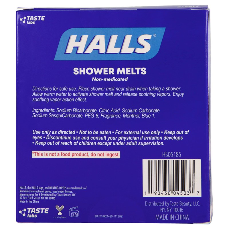 Halls Soothing Shower Melts 5 Pack - Mentho-lyptus Scented Aromatherapy