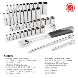 Ingersoll Rand 47 Pc. 1/4 in. Drive SAE/Metric Master Socket and Accessory Set- 752000