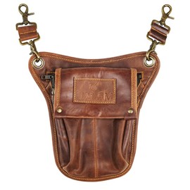 UMAM Men’s Utility Kilt Premium Leather Hanging Kilt Pocket, Sporran Kilt Accessory (Brown Antique)