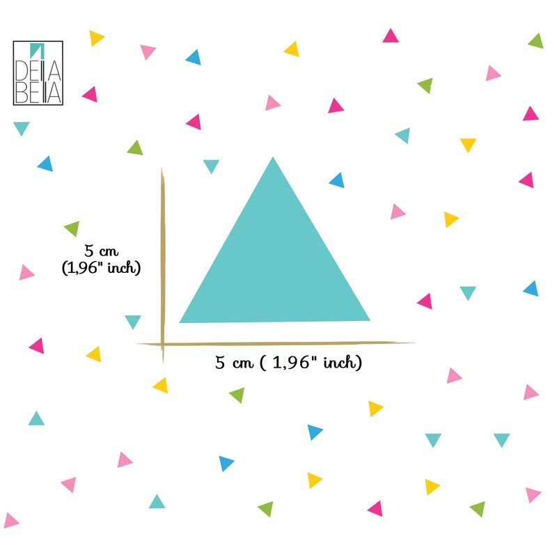 Triangle Wall Stickers Rainbow Colours Kids Home Wall Art Decor