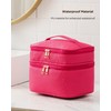 HBlife Double Layer Travel Makeup Bag Portable Cute Leather Cosmetic