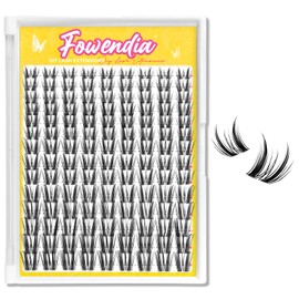 Fowendia Wispy Lash Clusters Freya 8-18mm Spike Eyelash Clusters D Curl DIY Lash Extension Spikes 0.03mm -Invisible Band Natural Individual Cluster Eyelashes