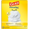 Glad ForceFlex Tall Kitchen Drawstring Trash Bags, 13 Gallon, 120