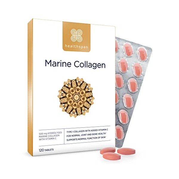 Healthspan Marine Collagen 500mg (120 Tablets) | Hydrolysed Type I